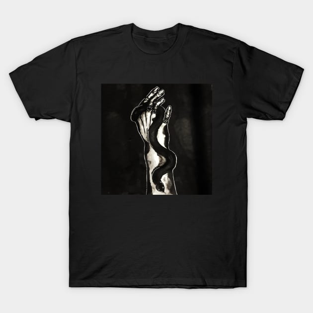 Hand with a snake T-Shirt by Art by Taya 